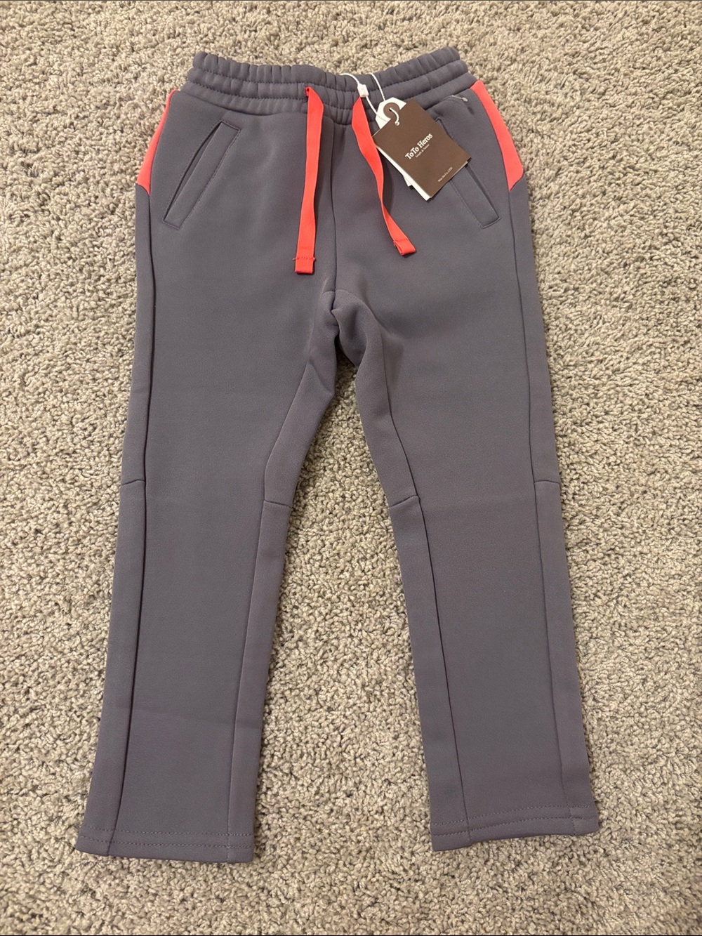 New! Toto Hero Kids Gray Active Joggers with Coral Accents